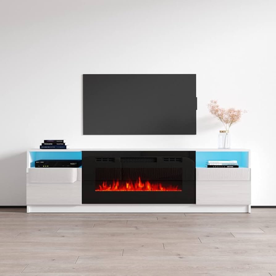 Amazon.com: Meble Furniture York 02 TV Stand with Electric